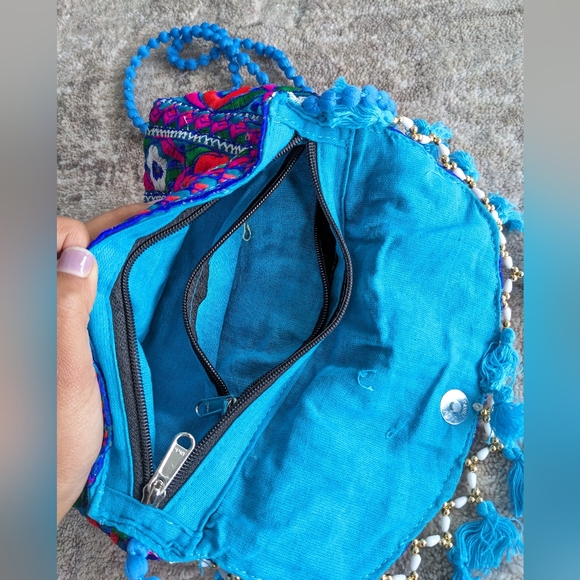 Vegan Boho Bag in Blue - Picture 3 of 5